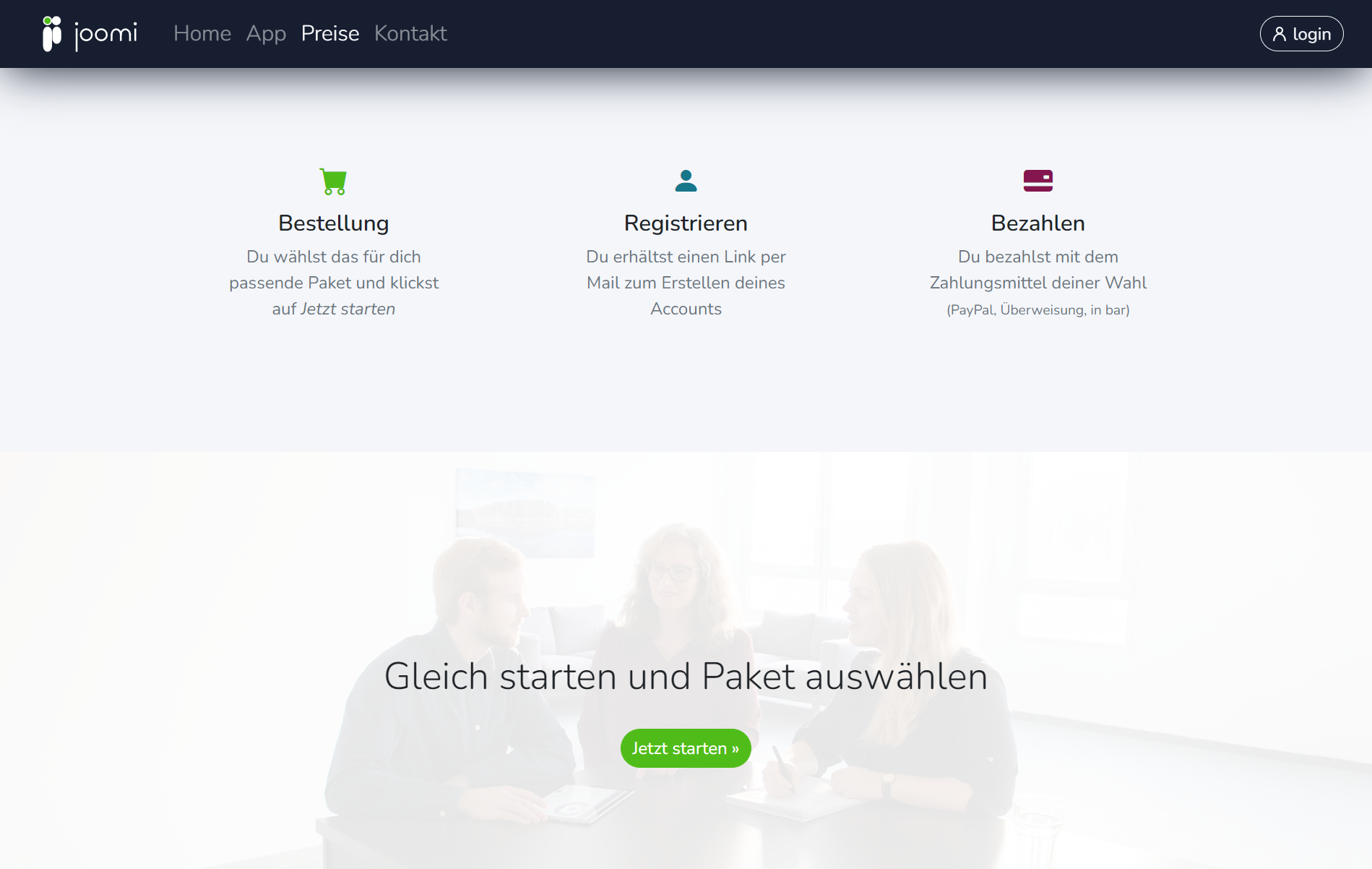 Webseite Screenshot
